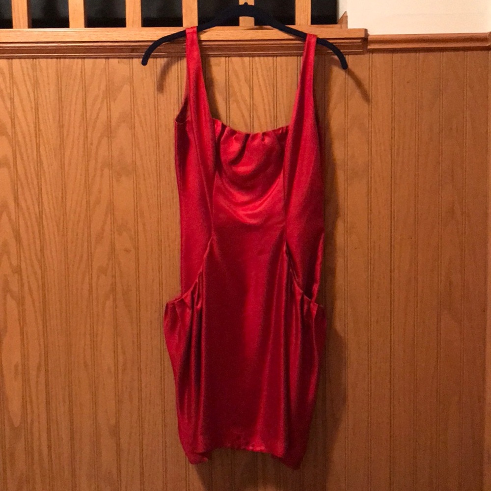 Vera Wang Lavender Label Red Cocktail Silk Dress